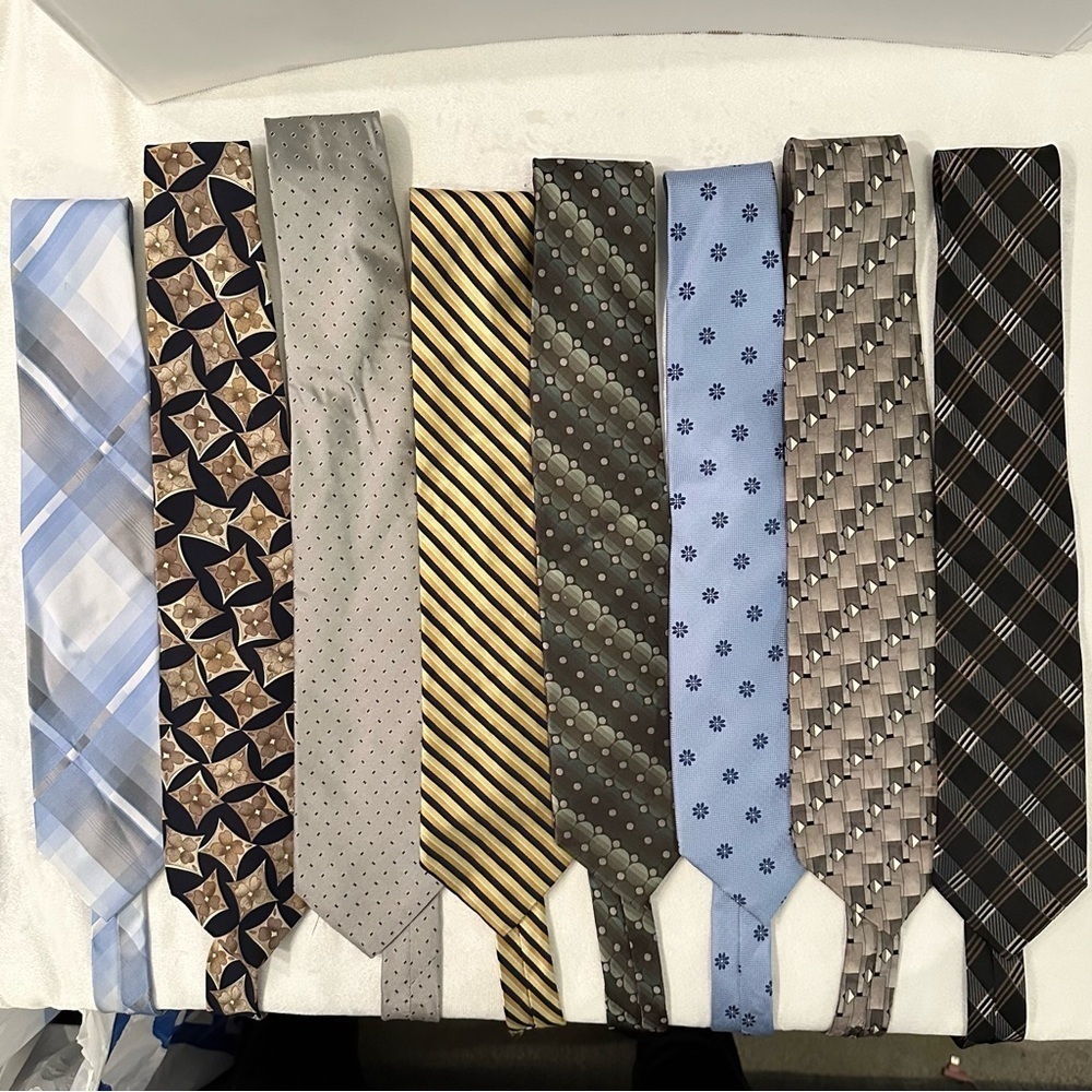 Mixed Lot of 8 Men’s Neck Ties Dept store brands Michael Kors, Chaps, Stafford,x